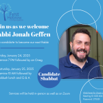 Kabbalat Shabbat Service & Oneg with Rabbinic Candidate