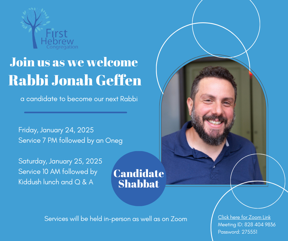 Kabbalat Shabbat Service & Oneg with Rabbinic Candidate