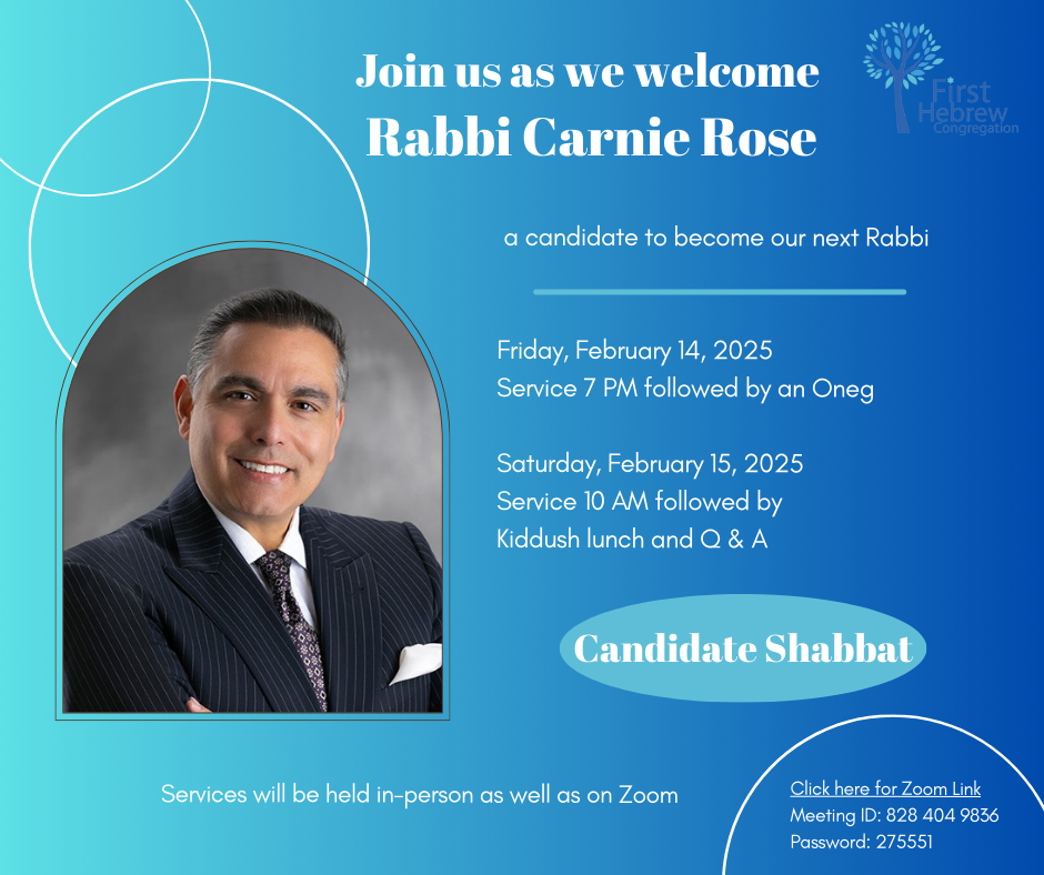 Kabbalat Shabbat Service & Oneg with Rabbinic Candidate